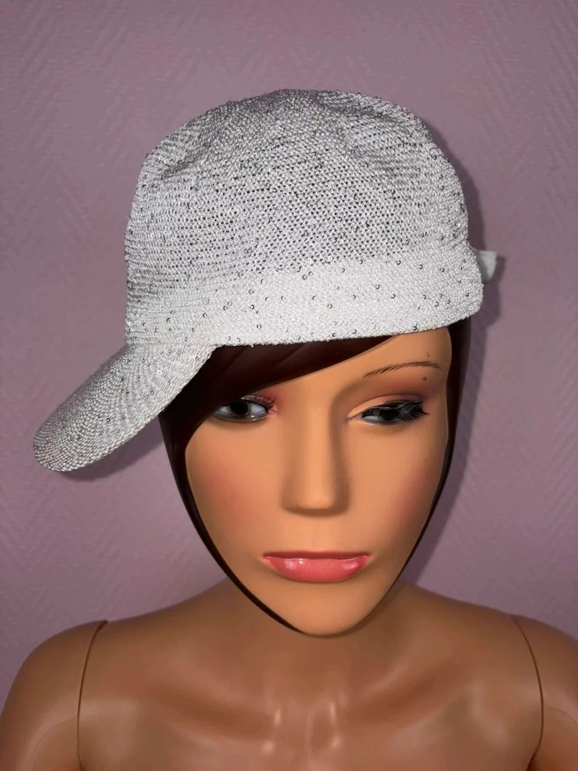 Witte dames pet met strass steentjes – photo 5